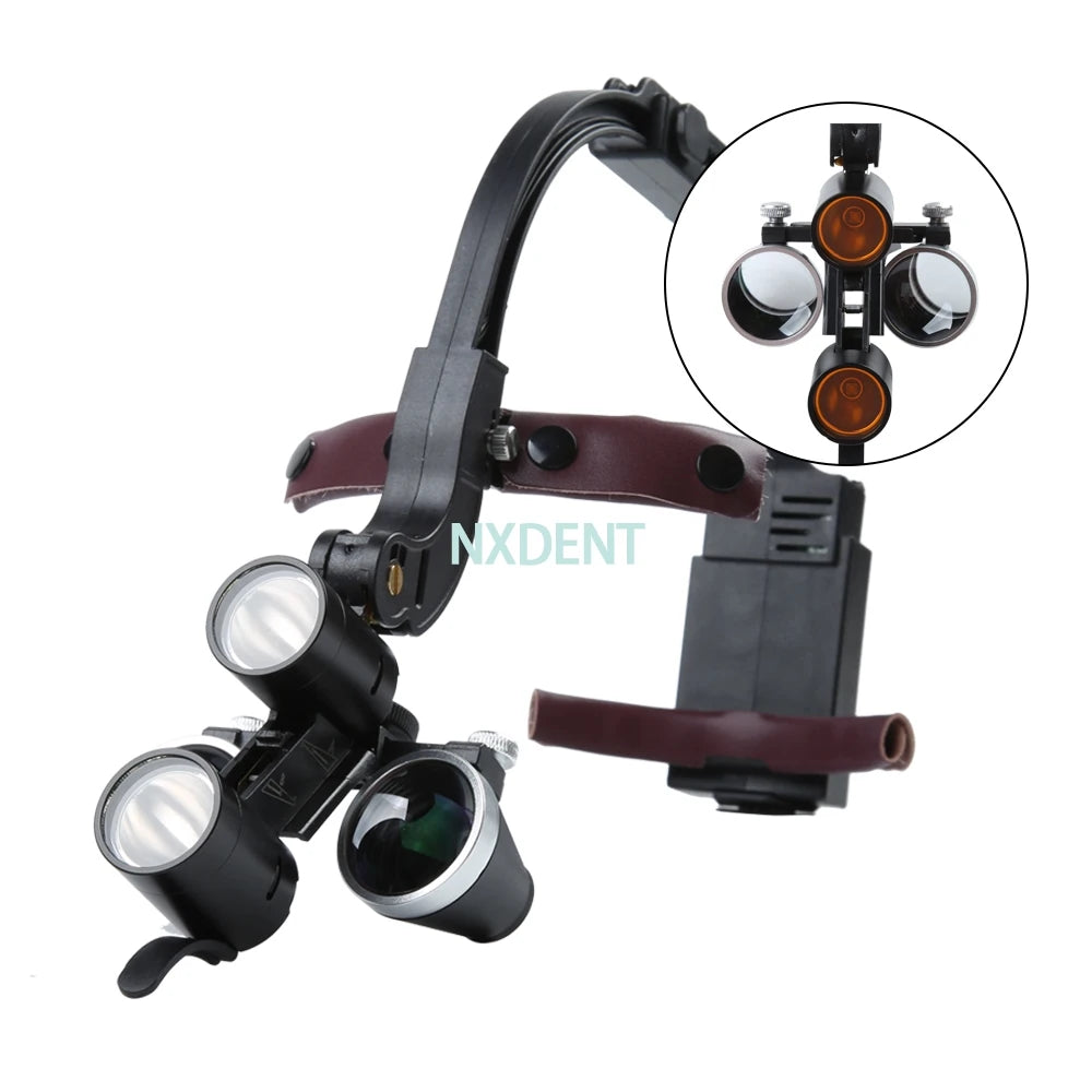 Dental LED Headlight Headband Ajustable Binocular Loupes 2.5X/3.5X  5W Dentist Surgical Headlamp Dentistry Binocular Magnifier