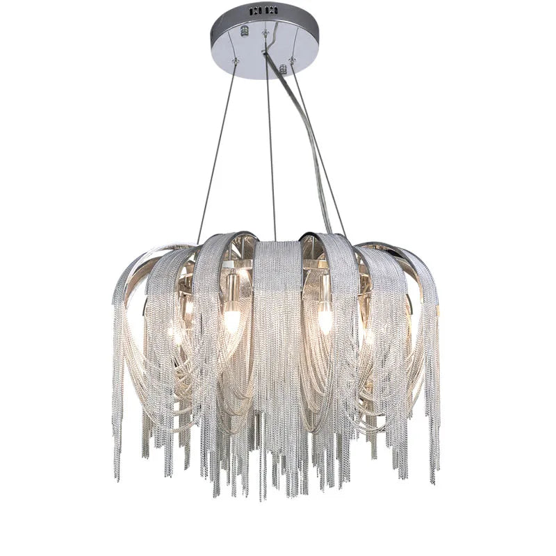 Modern  LED Fringed Pendant Lights E14 for Villa Living Room Restaurant Aisle Pendant Iron Art Aluminum Industrial Pendant Light