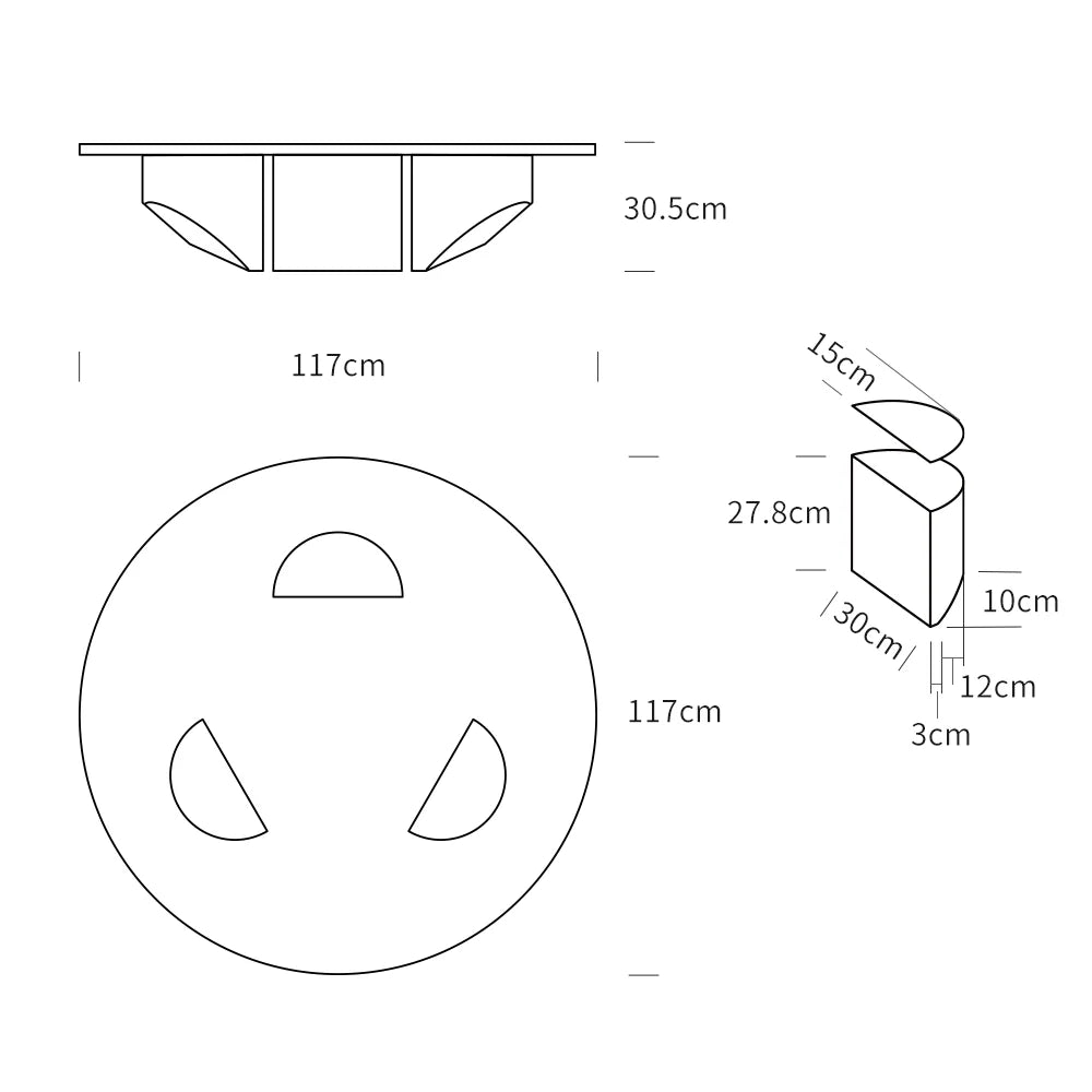 Wedge Coffee Table Tempered Glass Household Minimalist Stainless Steel round Tea Table Side Table for Living Room Bedroom Office