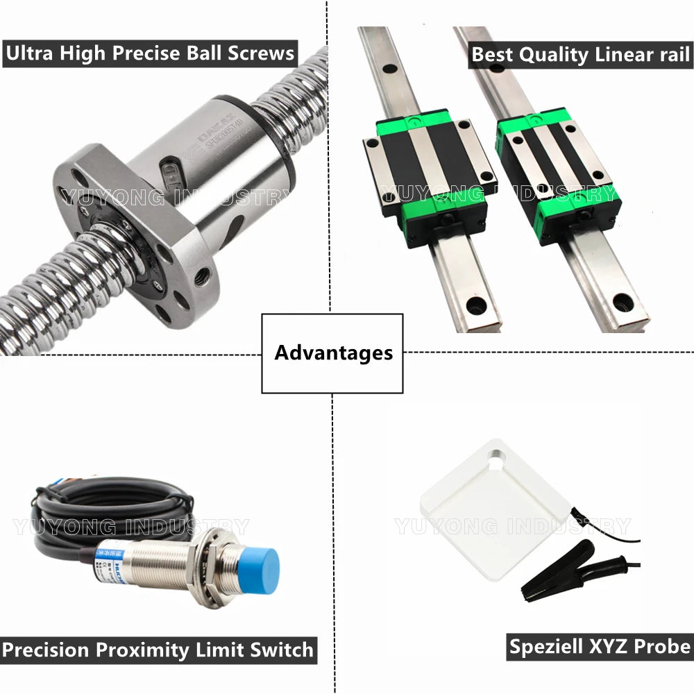 Silver 1015 QueenAnt PRO V2 16mm Big Diamater Ball Screw CNC Full kit Linear Rail upgraded precise CNC router Engraving machine