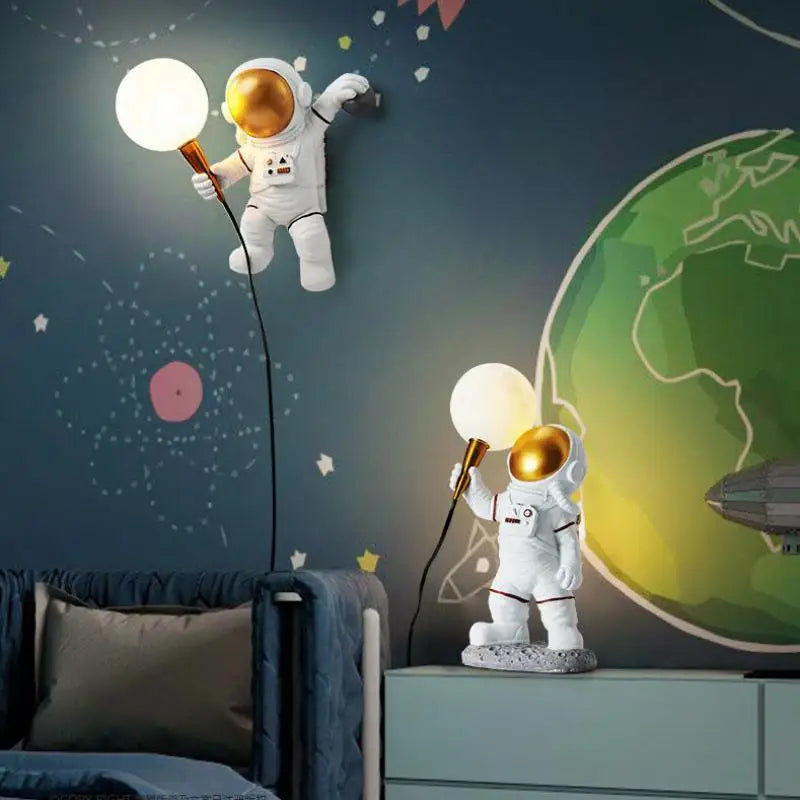 Europe Astronaut wall fixture kid lighting Children bedroom Wall Light Boys & Girls Moon Wall Lamp Creative hallway wall sconce