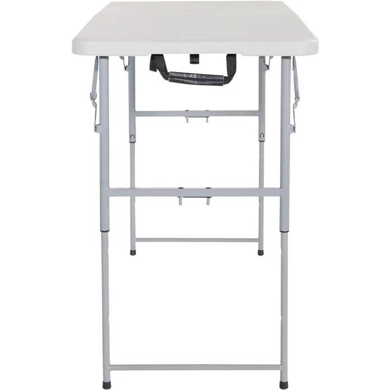 Office Star Resin Multipurpose Rectangle Table Height Adjustable, Center Folding Table, Light Gray Camping Equipment