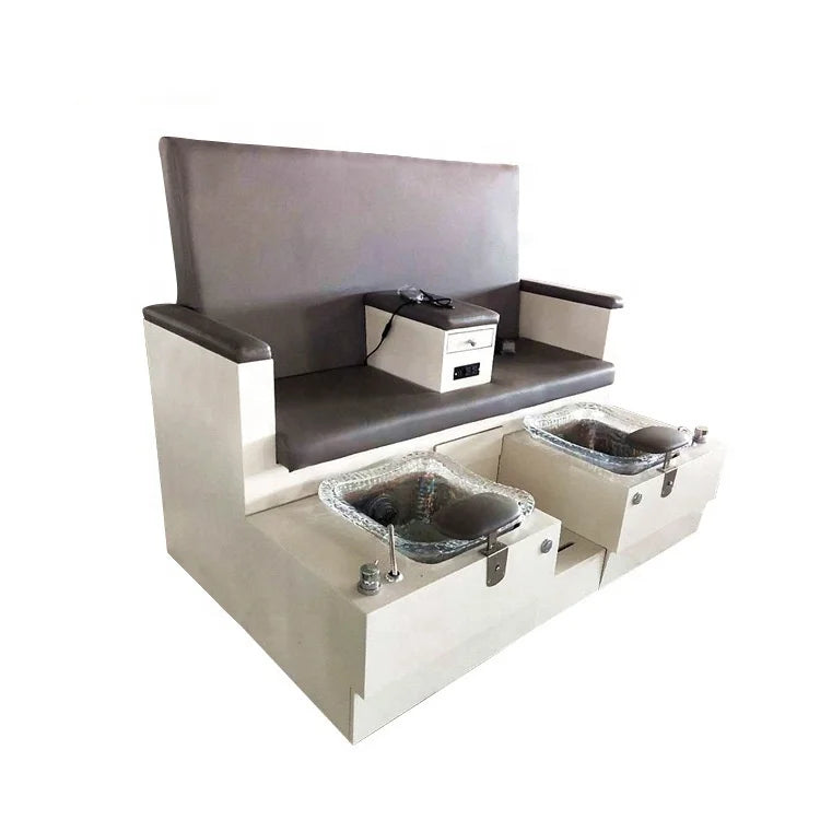 Wholesale Customized Nail Salon Furniture Lounge Foot Spa Massage Pedicure Bench Double Pedicure Chair