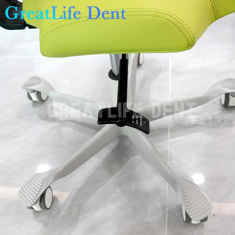 GreatLife Dental Stool Ergonomic Yellow Pu Leather Seat Doctor lifting Swivel Adjustable Back Mute Wheel Swivel Dentist Chair