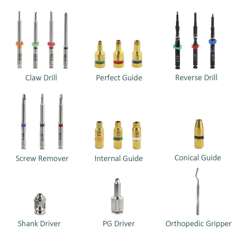 1Set Dental Implant Tool Screw Remover Kit Drill Guide Extraction Sit Broken Fixture Surgical Instrument