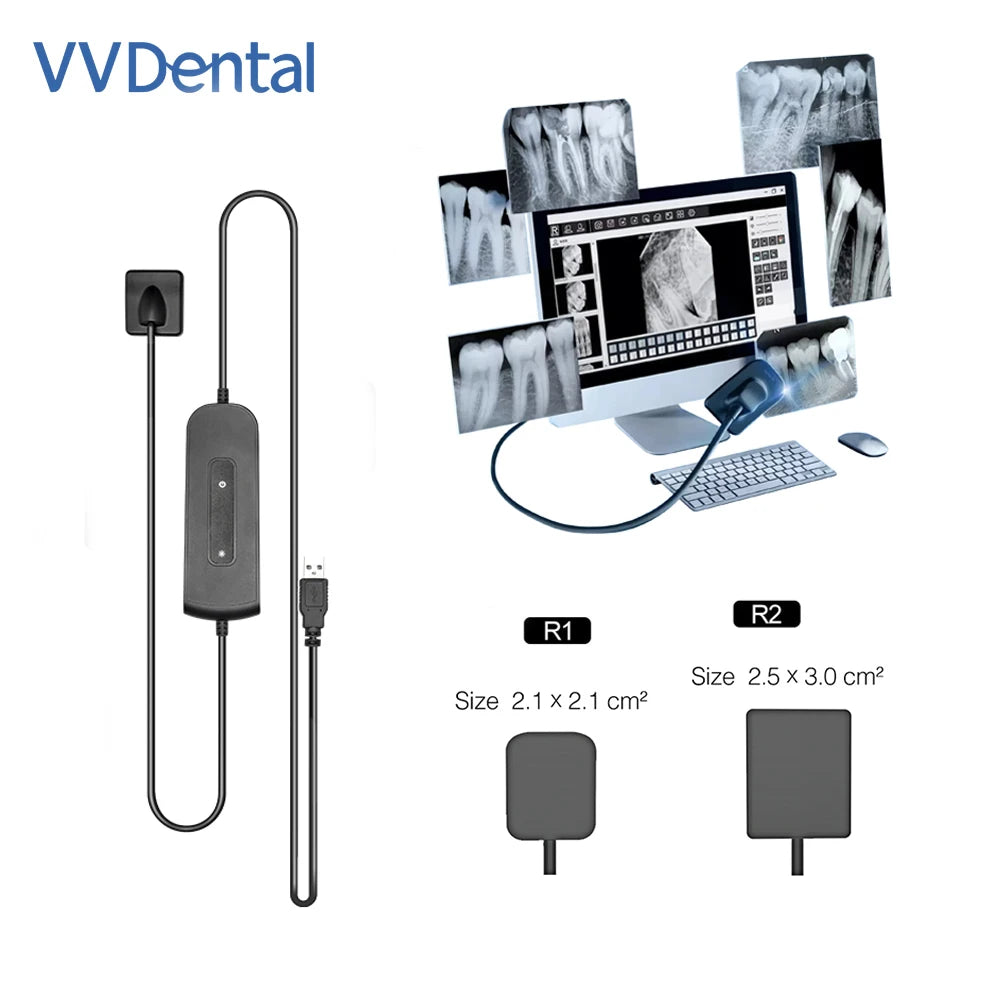 VVDental Dental Sensor X-Ray Radiovisiograph Digital Sensor Intraoral Imaging System HD Image Dentistry Tool