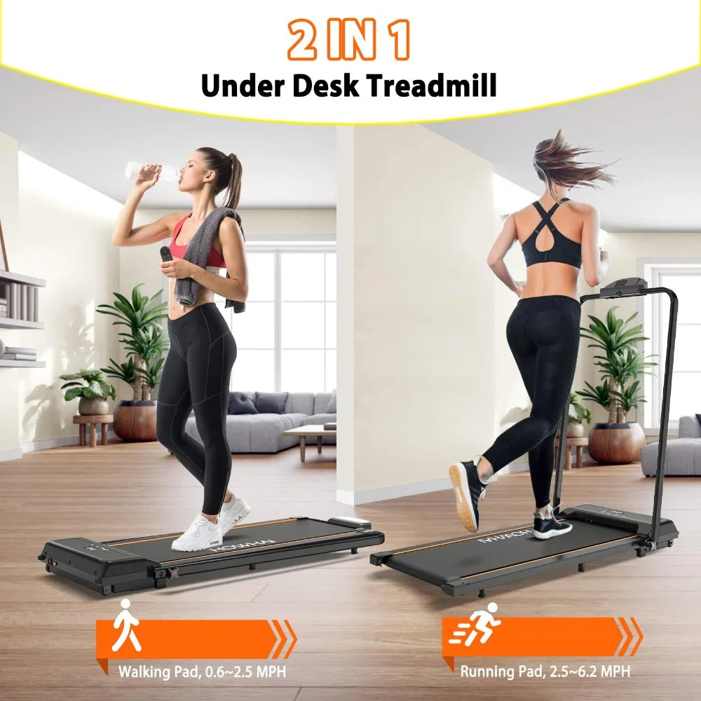 2024 Walking Pad Treadmill, Under Desk Treadmill Foldable 2 in 1, 6.2 MPH Running Treadmill with Remote Control and LED Display