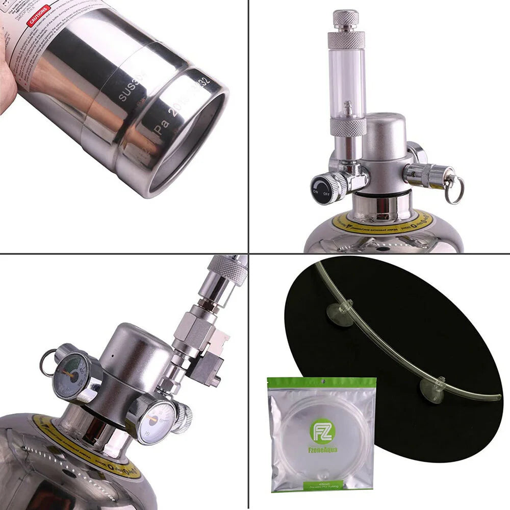 Aquarium 2.5/4L CO2 Generator Stainless Steel CO2 Cylinder Generator Reaction System Set Fish Tank CO2 Plant Breeding Equipment