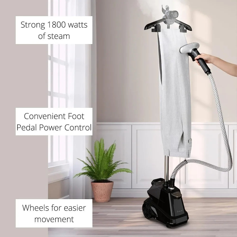 2023 New SALAV X3A Heavy Duty Commercial Full-Size Garment Steamer with Foot Pedals and Extra Large 3L (101.5 Oz) Water Tank