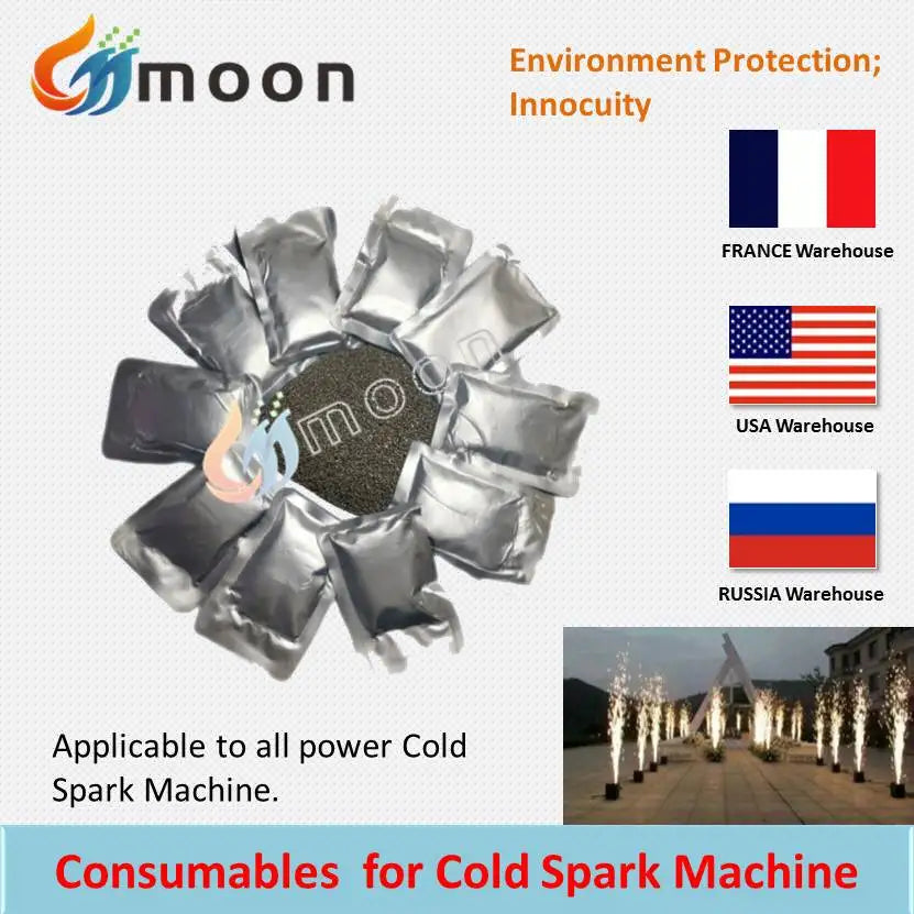 100~200 Bags Ti Powder Cold Sparkler Machine Cold 600W Spark Machine Fountain Sparkular Machine Consumables Ti Powder Card