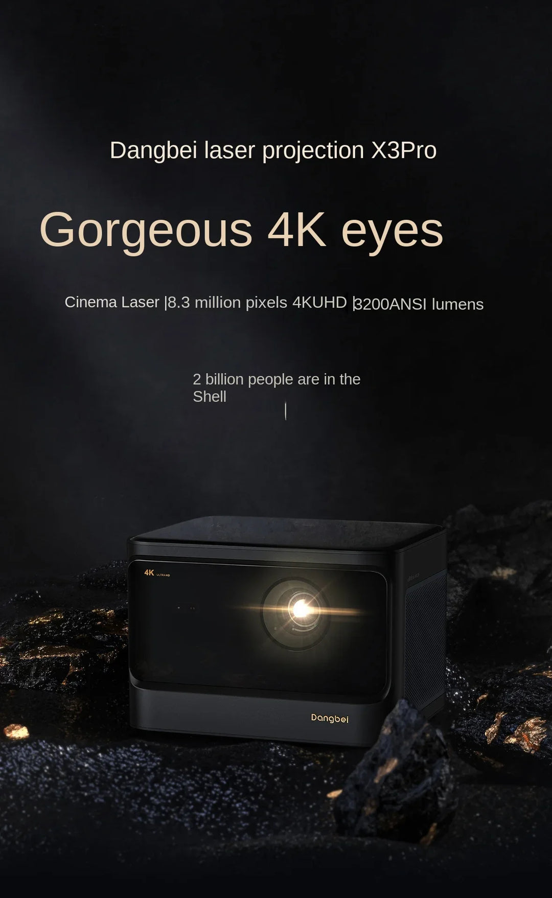 [Free 3D Glasses]Dangbei Mars Pro 4K Laser Projector Global Version X3 Pro Projection Home Ultra HD Smart Projector