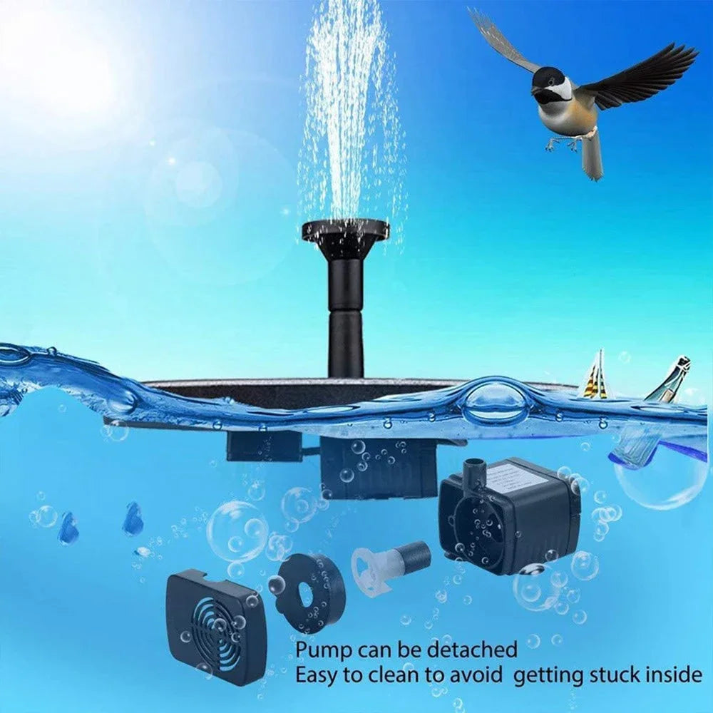 Mini Solar Water Fountain Pool Pond Waterfall Fountain Garden Decoration Outdoor Bird Bath Solar Powered Fountain Floating Water