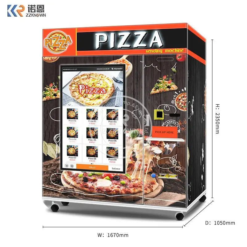 Pizza Vending Machine Hot Food Vending Machine With 55inch Touch Screen On The Machine With Coin Cash And Card Reader For Sale