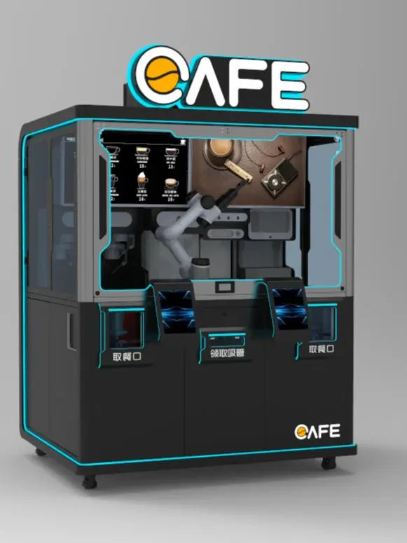 fully automatic with LCD touch screen coffee Kiosk robotice arm grind coffee vending machine