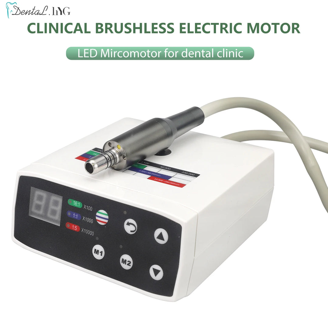 Dental Brushless Electric LED Micro Motor Internal Water Spray Work With 1:5 1:1 16:1 Contra Angle Dentist Low Speed Handpiece