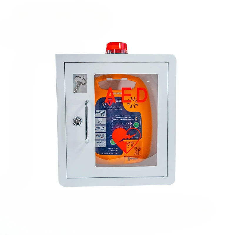 Wall-mounted external box defibrillator storage cabinet AED alarm box