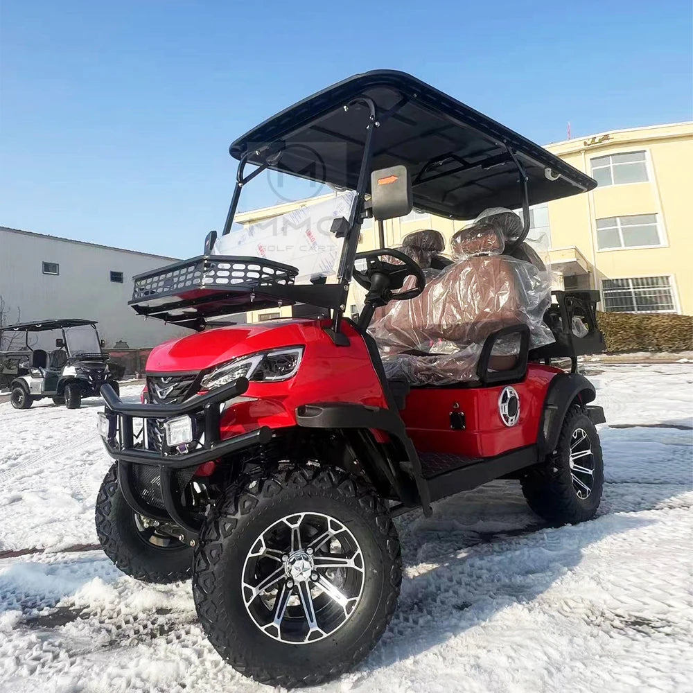 Red Lithium Battery Golf Cart Adults Scooter 48V 4KW 4 Seater Electric Golf Car 72V 7.5KW Off Road Golf Cart