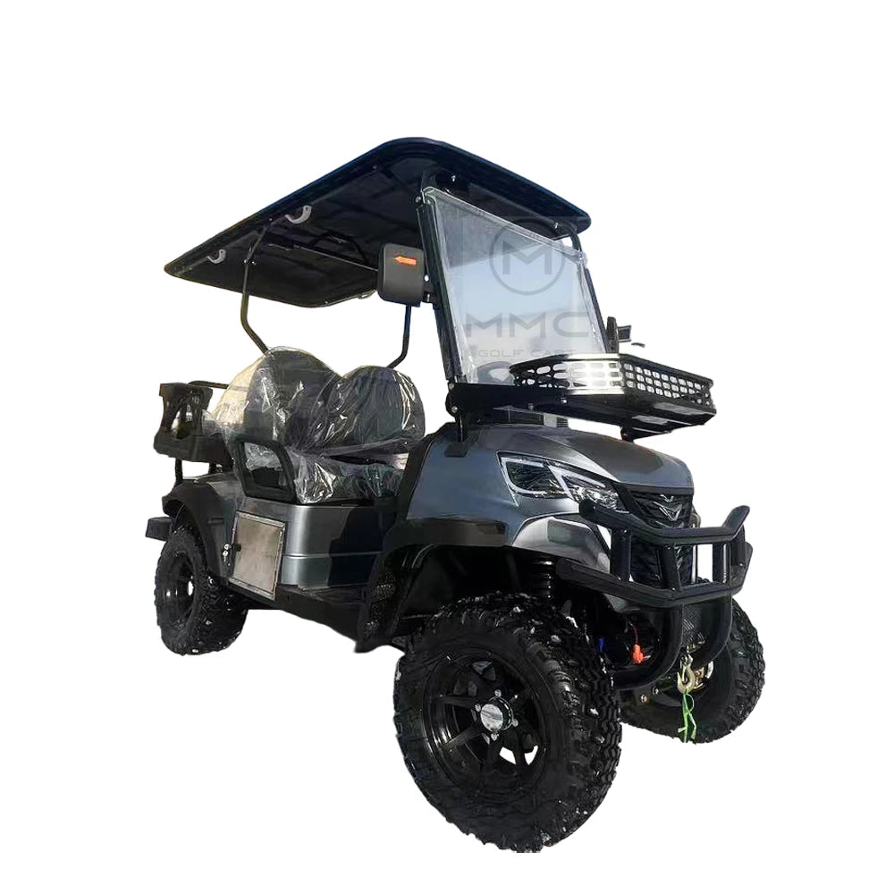 USA Street Legal 4-Seat Lithium Battery Golf Cart Folding Seat Electric Golf Carts Solar Panels Powered Golf Cart Electric Car