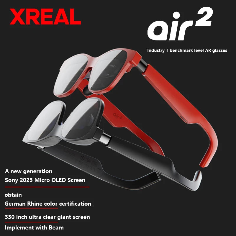 XREAL Air 2 Nreal Air 2 Smart AR Glasses 330 Inch Micro OLED Big Screen 1080P View 75g Professional Color Accuracy In Stock