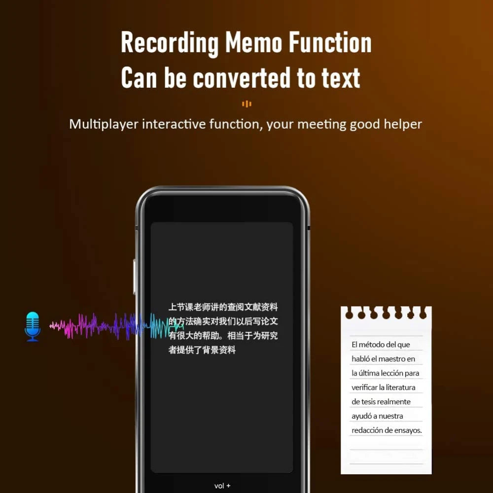 2/5PCS Language Translator Device 107 National Languages Intelligent Translator Real-time Voice Recording Text Translation