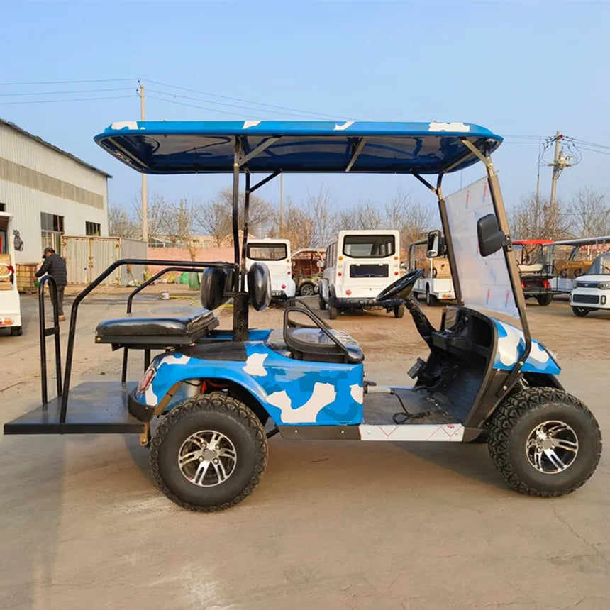 Latest Design Resort Hotel Park Golf 2/4/6/8/10/12-Seater Sightseeing Bus Hunting Off-Road Vehicle 48/60/72V Electric Golf Cart