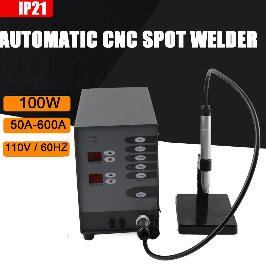 100W Spot Welder 110V Spot Laser CNC Welding Machine Automatic Pulse Argon Gold Silver Steel For Jewelry Dentistry