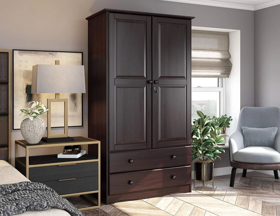 Wardrobe Closet Armoire with Doors Large Cabinet with Shelves, Bedroom Clothes Storage Cabinet Dresser Organizer for Bedroom