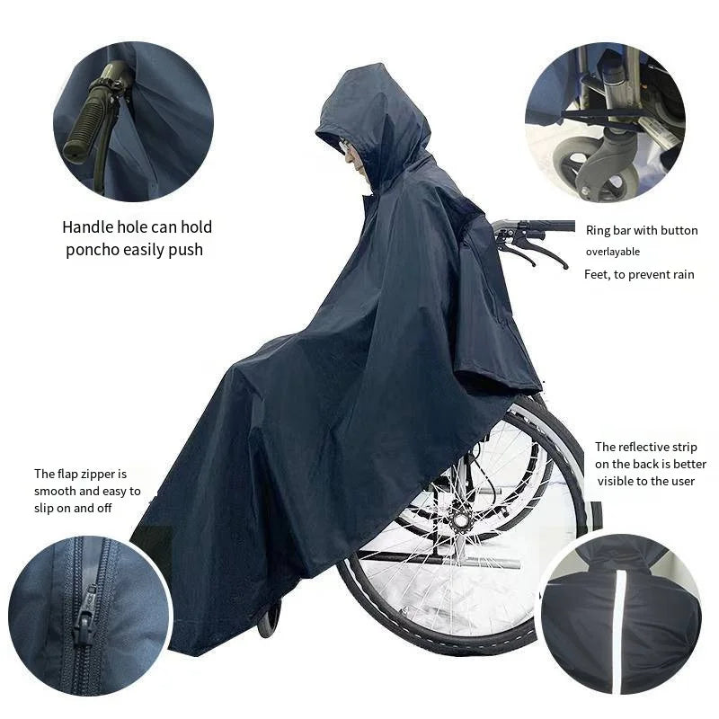 Wheelchair waterproof raincoat for elderly people scooters disabled people riding raincoat waterproof weather resistant