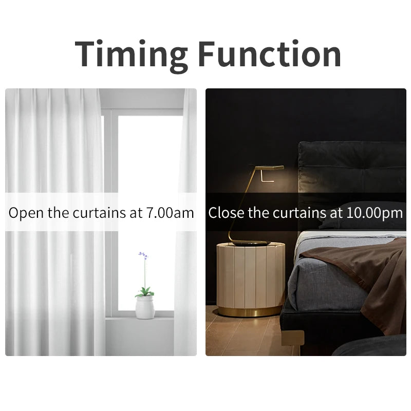 Tuya Smart Wifi Electric Curtain Track Blinds, Timing APP Remote Control Alexa Google Home Voice Control