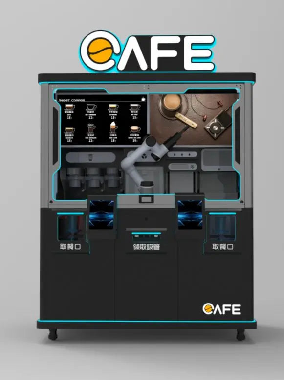 fully automatic with LCD touch screen coffee Kiosk robotice arm grind coffee vending machine