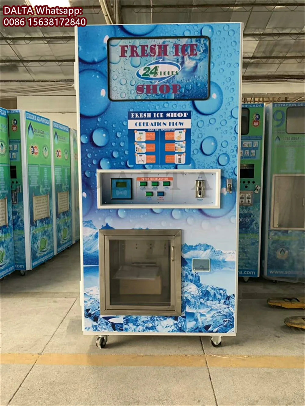 160KG/24H Automatic Pure Ice Cube Bagging Vending Machine Commercial Bagged Ice Dispenser With Auto Seal Function