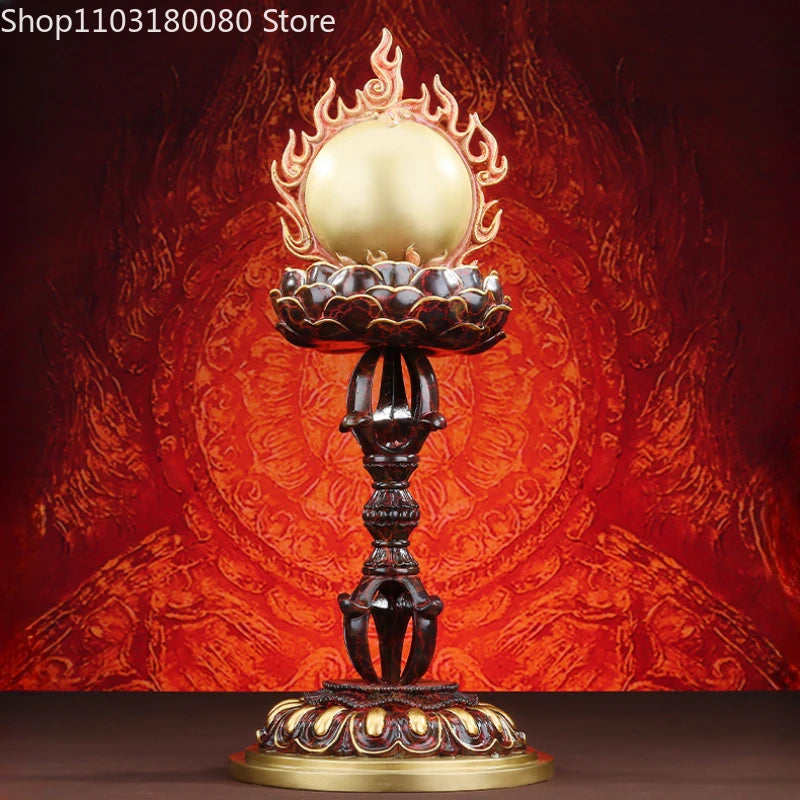 41cm Copper Brass Manibao statues for decoration Good wishes beads-Mani beads Buddhism cinta^-maN!i sculpture Large size