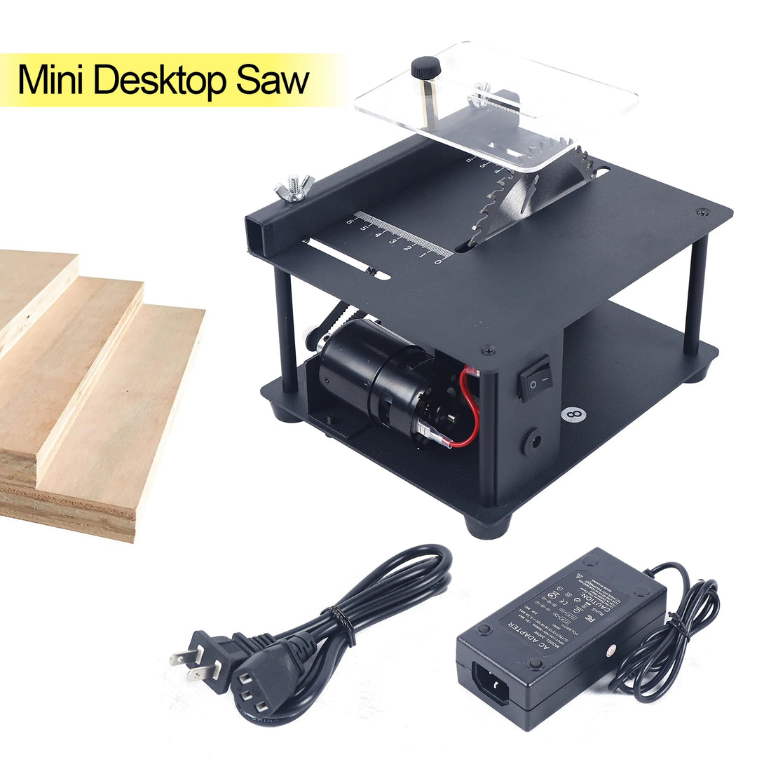 110V Mini Electric Woodworking Cutting Saw Desktop Sliding Table Saw Bench Acrylic Cutter Miniature Precision Desktop Saw