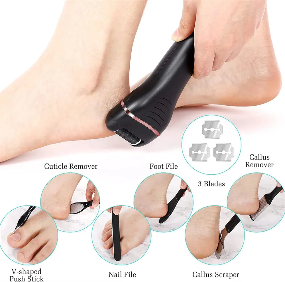 Electric Callus Remover Professional Pedicure Feet Tools Waterproof Foot Care Tools Foot File Hard Skin Remover USB