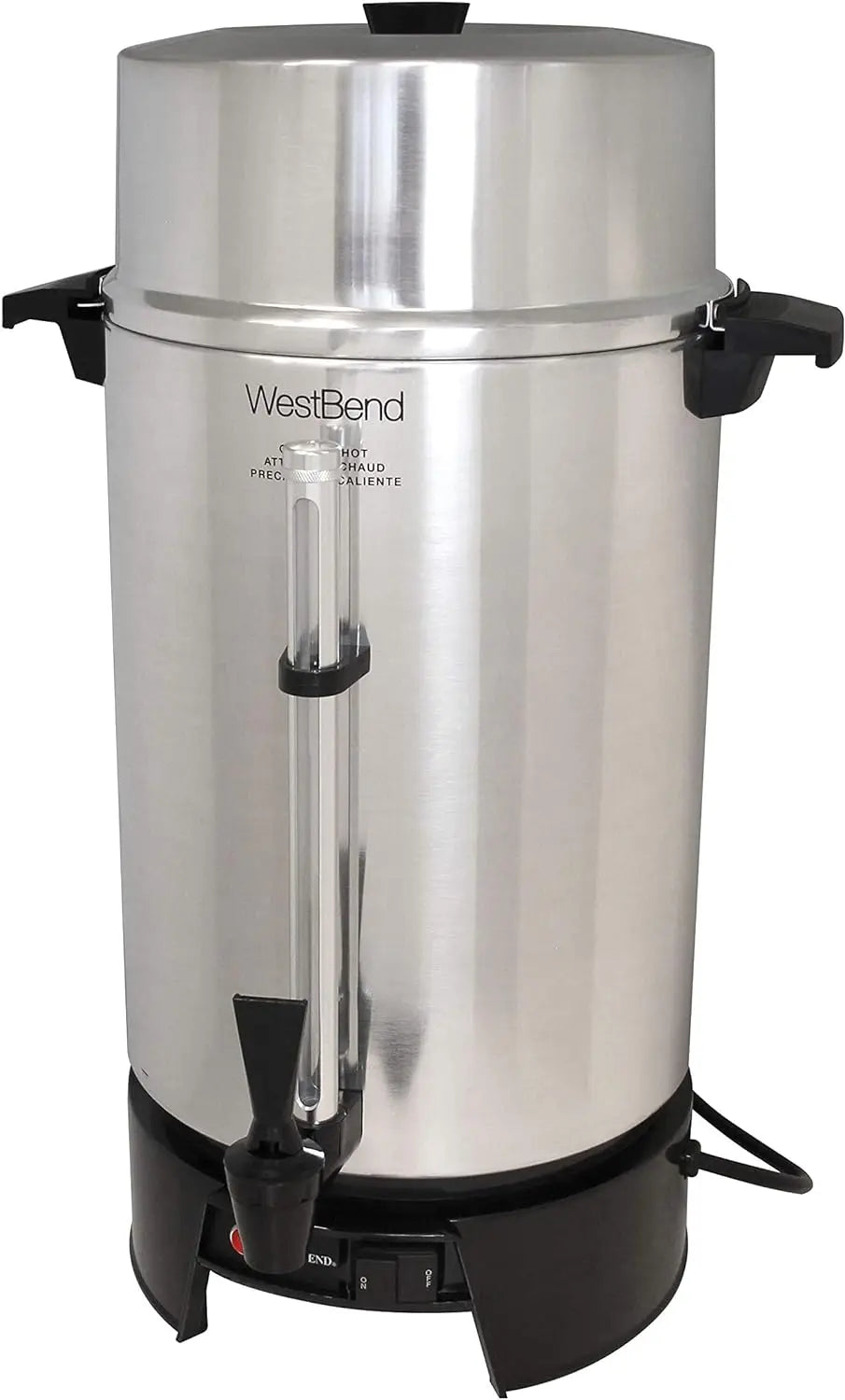 West Bend 33600 Coffee Urn Commercial Highly-Polished Aluminum NSF Approved Features Automatic Temperature Control Large Capacit