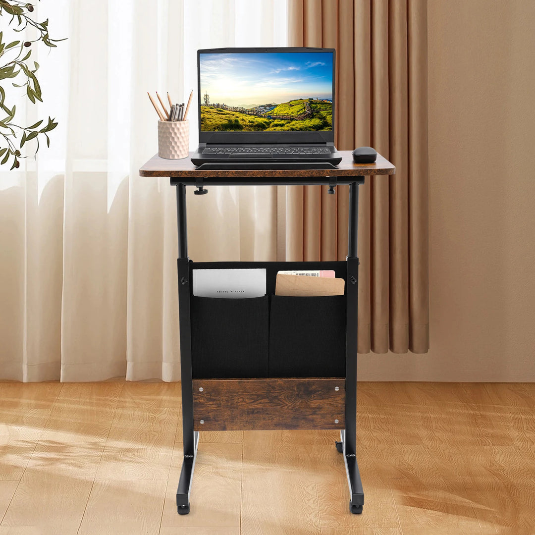 Portable Laptop Desk Rolling Computer Stand with Adjustable Height    