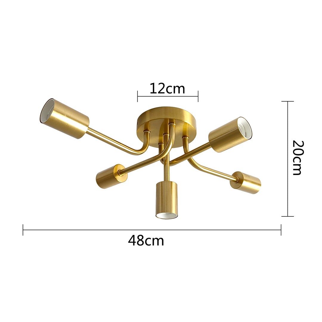 Brass Ceiling Lights simple Restaurant Bedroom Ceiling Lamp Modern Home Decor Living Room Kitchen Light Fixture E27