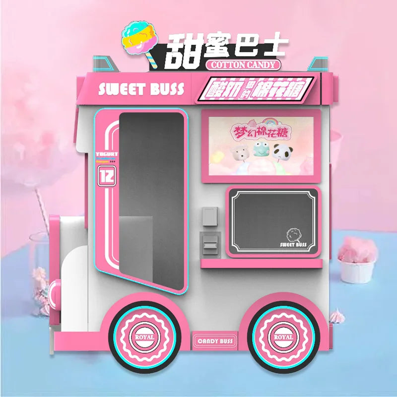 Automatic Cotton Candy Vending Machine Coin-Operated Fully Automatic Cotton Candy Vending Fairy Floss Machine Robot