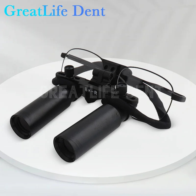 GreatLife Dent 8X Surgical Loupes For Dentist Dental Lab Working Distance 280-600MM Medical Magnifying Glasses Adjustable Loupes