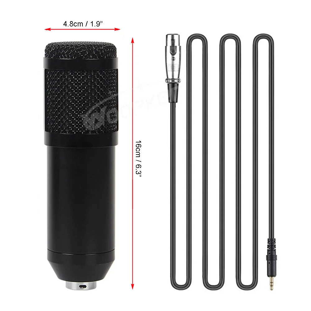 Woopker Professional Condenser Microphone BM 800 Mic Kit with Shock Mount and Tripod BM800 Set for Studio Recording Broadcasting