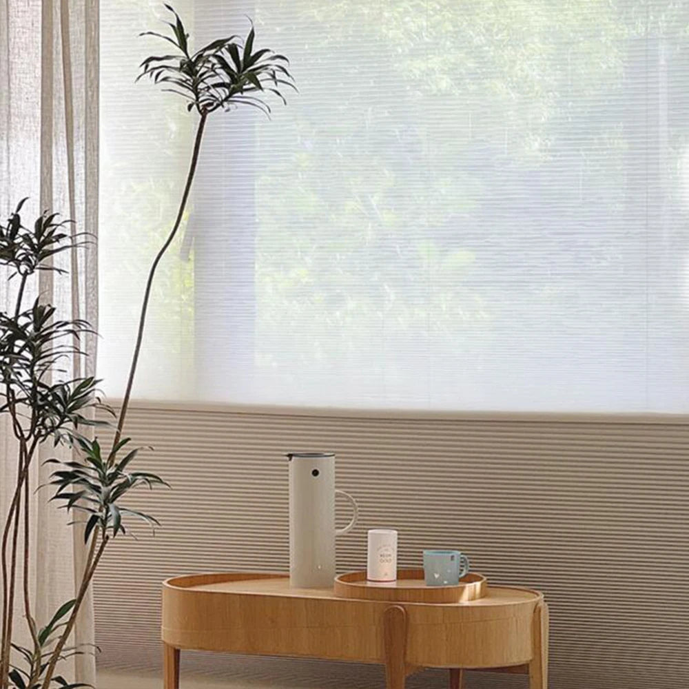 Customize Smart Motorized Double Cellular Shade, Blackout Automatic Day And Night Honeycomb Window Blinds  with Remote Control