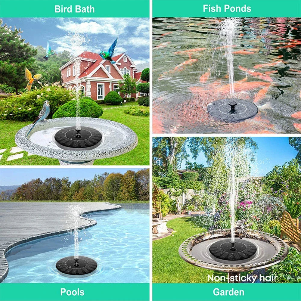 Mini Solar Water Fountain Pool Pond Waterfall Fountain Garden Decoration Outdoor Bird Bath Solar Powered Fountain Floating Water