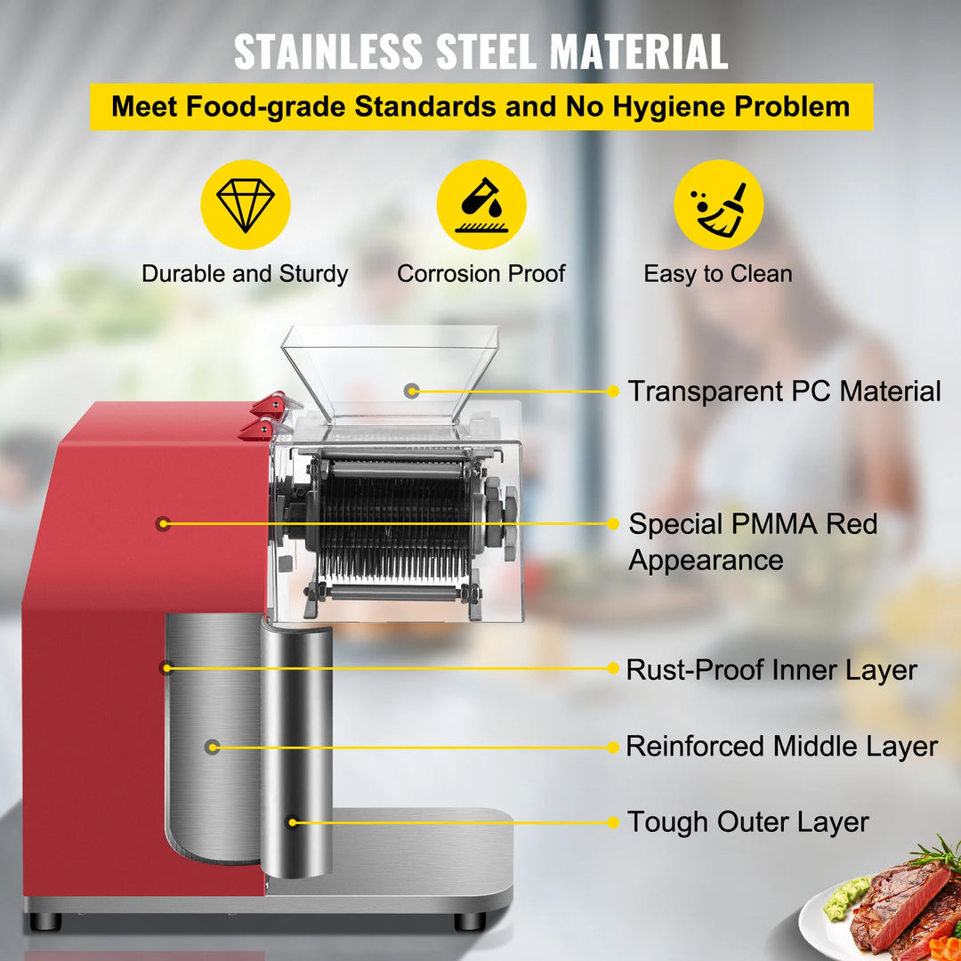 VEVOR 250kg/H Commercial Electric Meat Slicer Grinder Vegetable Cutter Shred Machine 850W Home Automatic Food Chopper Chipper