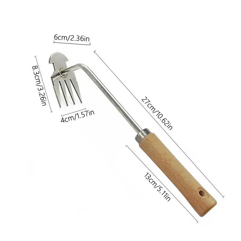 Weeding Puller Tool Gardening Tool Small Hoe Puller Hand Tool Stainless Steel Gardening Hoe for Weeding Digging Cultivating