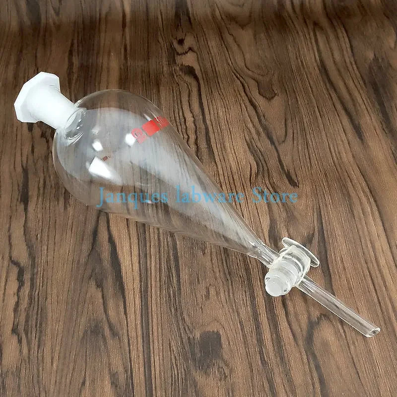 1piece Laboratory 30ml to 1000ml Glass Pear - Shaped Separation Funnel with Glass Piston/PTFE Piston, Grinding Mouth Drop Funnel