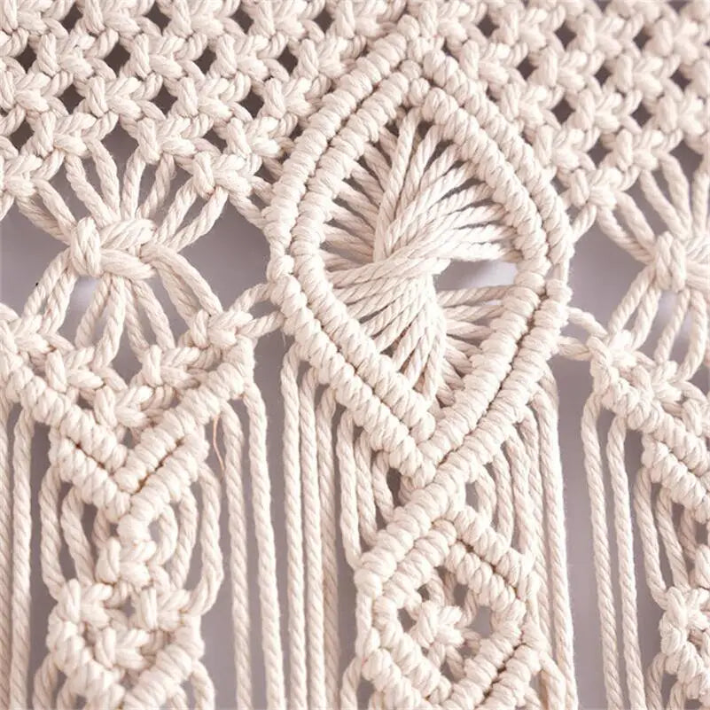 Hand Woven Macrame Curtain Tapestry Cotton Rope Macrema Door Windown Tapestry Curtain Bedside Wall Hanging Tapetry Boho Decor