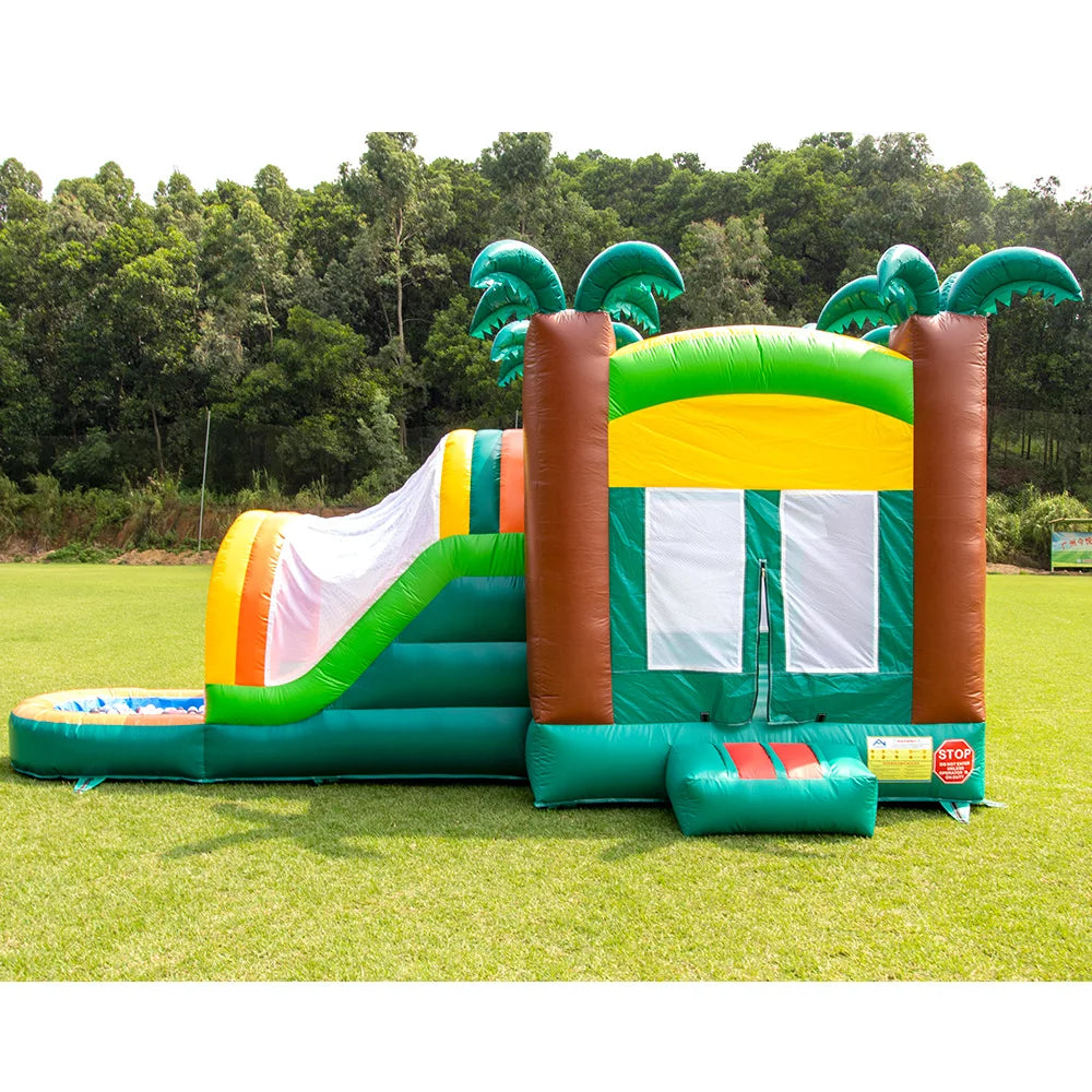 20ft Inflatable PVC Bounce House With Slide Water Pool & Basketball Hoop Commercial Bouncy Castle Jumping Bouncer for Kids