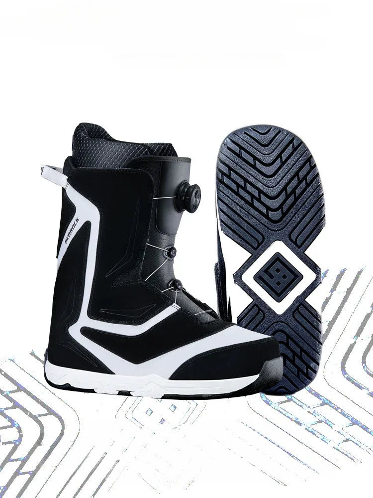 2024 New Reverse Fur Snowboarding Shoes Leather Snowboarding Boots Steel Wire Buckle Quick Wear Snowshoes Outdoor Waterproof Kit