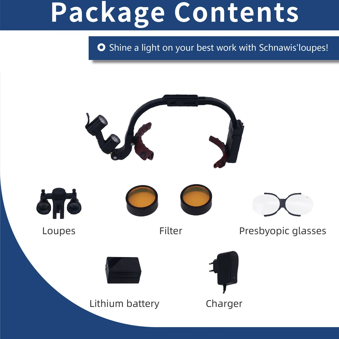 LED HeadLight Dental Lamp 3.5X Dentist Surgical Headlight Magnification Binocular Dental Loupes 5W Headlight for Lab Equipment