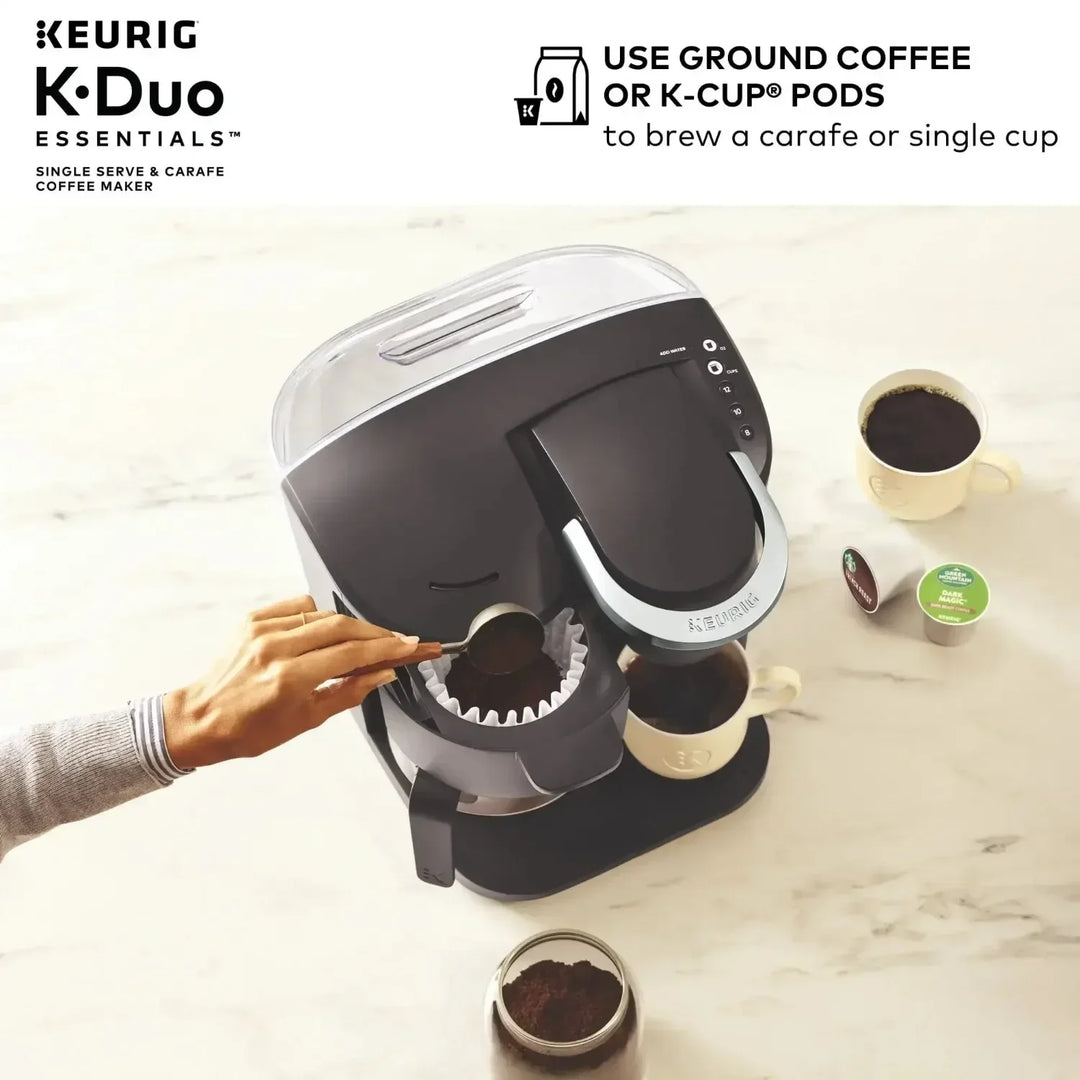 K-Duo Essentials Black Single-Serve K-Cup Pod Coffee Maker, Black Cafetera .USA.NEW